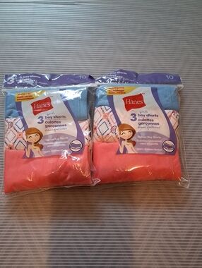 Hanes Girls 3-Pack Boyshorts in Pink, Light Blue & Pattern
